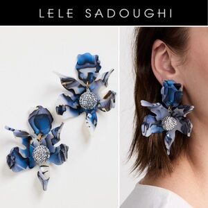 Lele Sadoughi Crystal Lily Earrings Blue Pacific Abalone
NWT 198$